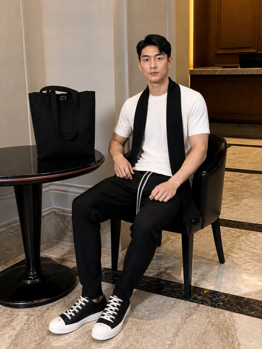 Rick owens drkshdw tee tapered pants sneakers