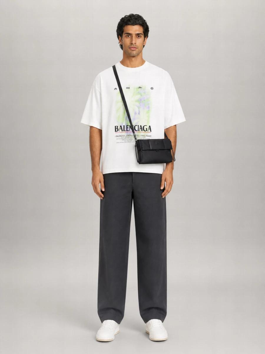 Balenciaga Cotton Printed Oversized T-Shirt