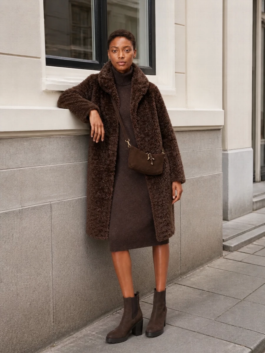 Mm6 knit dress herno faux fur coat hogan boots