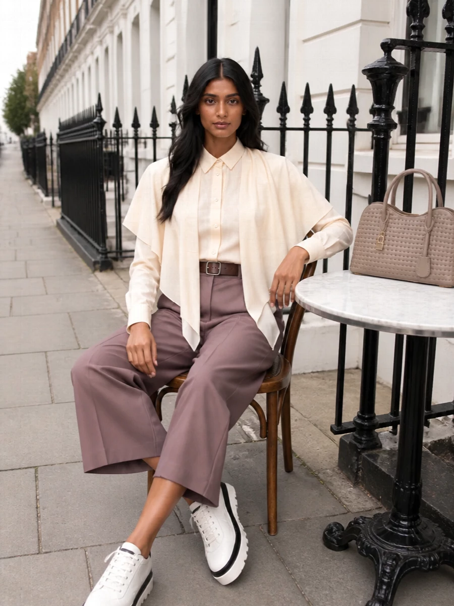 Stella mccartney culottes ivory blouse outfit