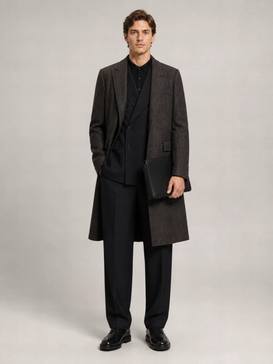 Dries Van Noten wool single breasted coat