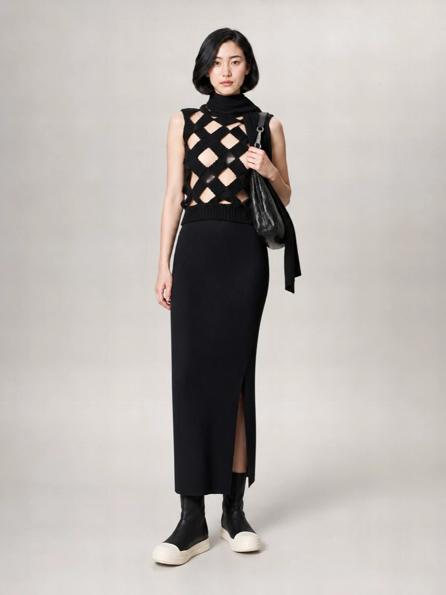 Rick Owens cashmere silk knitted top