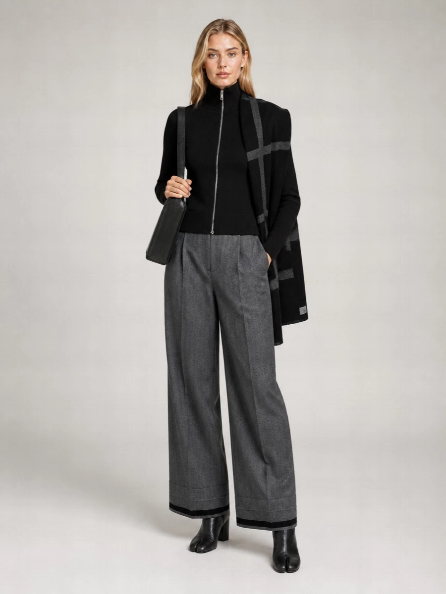 Maison Margiela Ribbed Zip-Up Cardigan