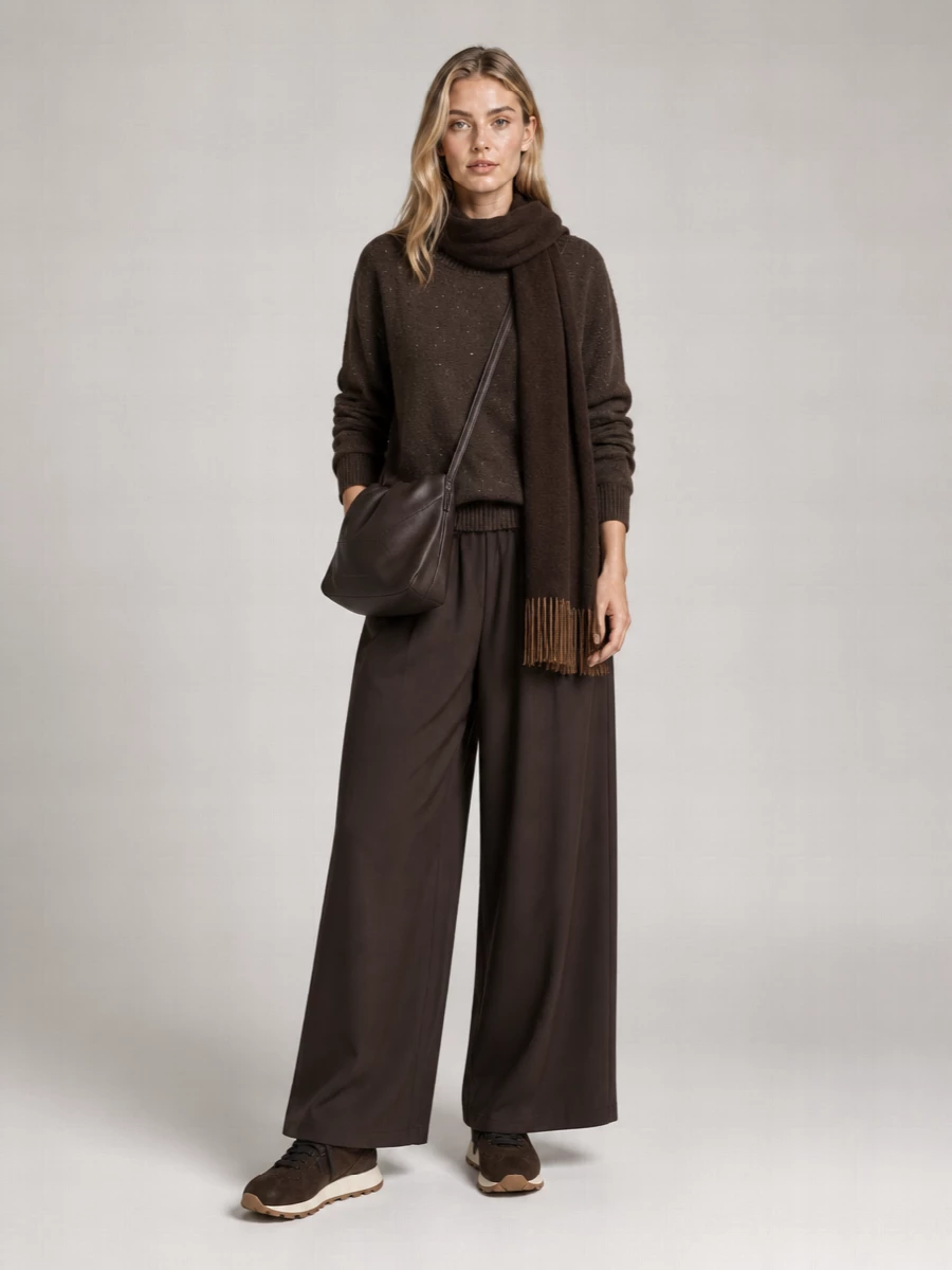Brunello Cucinelli Cashmere Silk Sequined Crew Neck Sweater