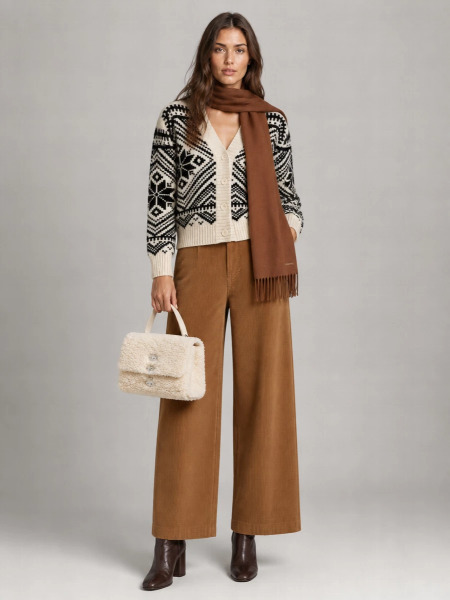 Weekend Max Mara Embroidered Oversized Virgin Wool Cardigan