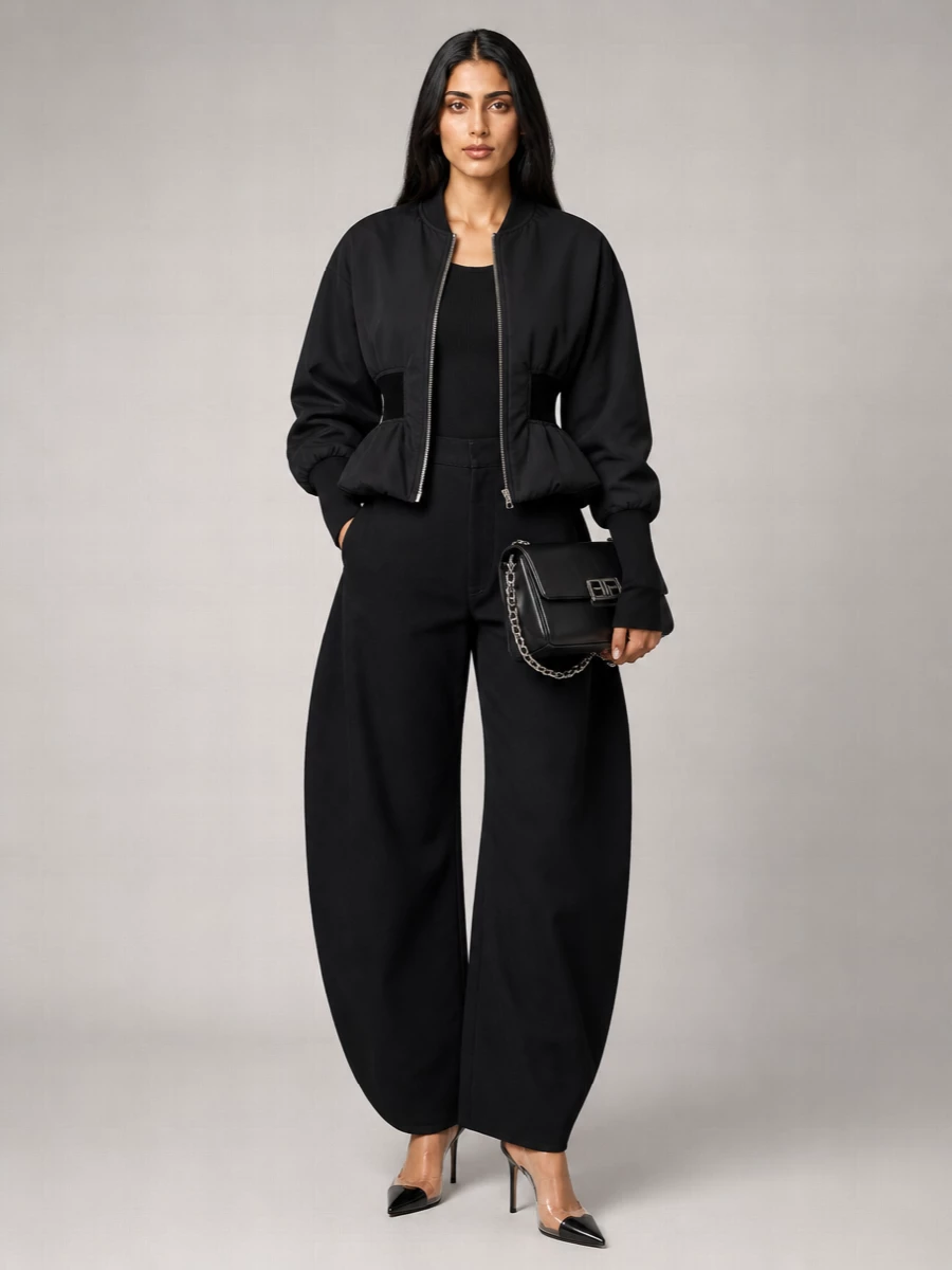 Alaïa Peplum Bomber Jacket