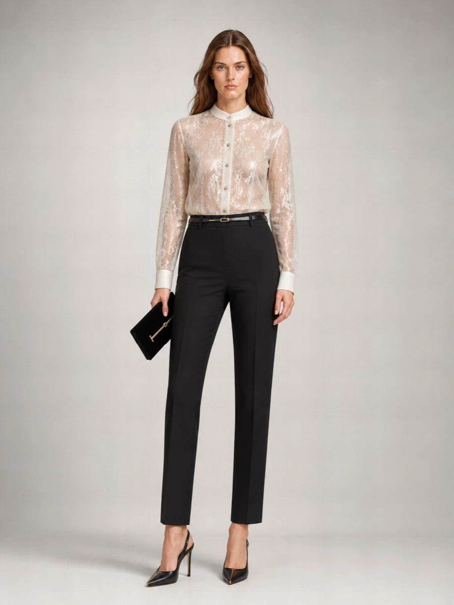 Tom Ford Floral-Embroidered Lace Shirt
