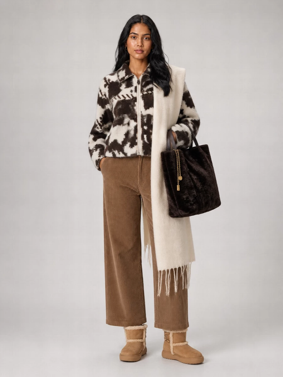 Chloé Chloé Spin Large Shearling Shoulder Bag