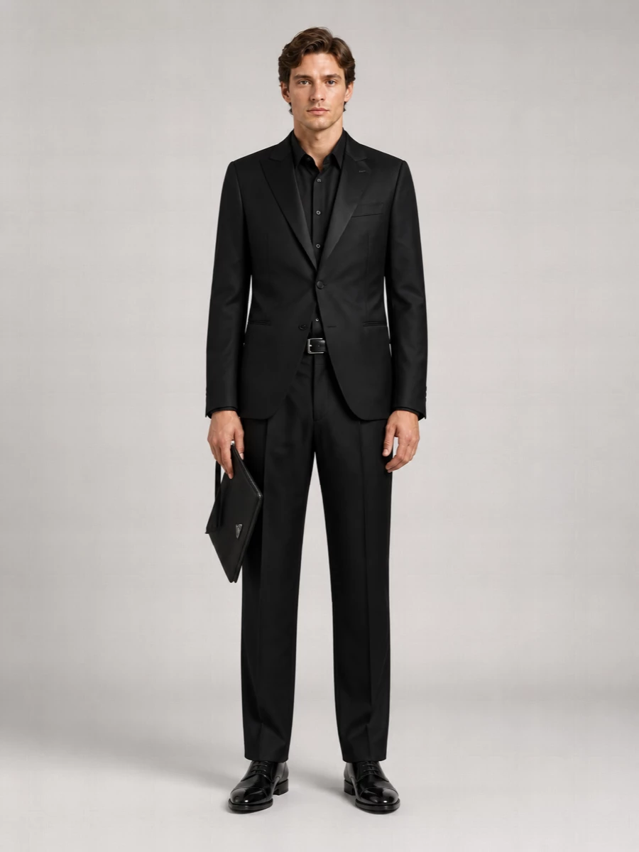 Lardini Wool Single-Breasted Tuxedo Suit