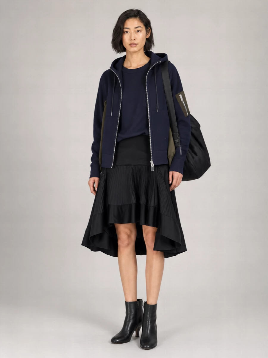 Sacai Cotton Blend Zip Hoodie