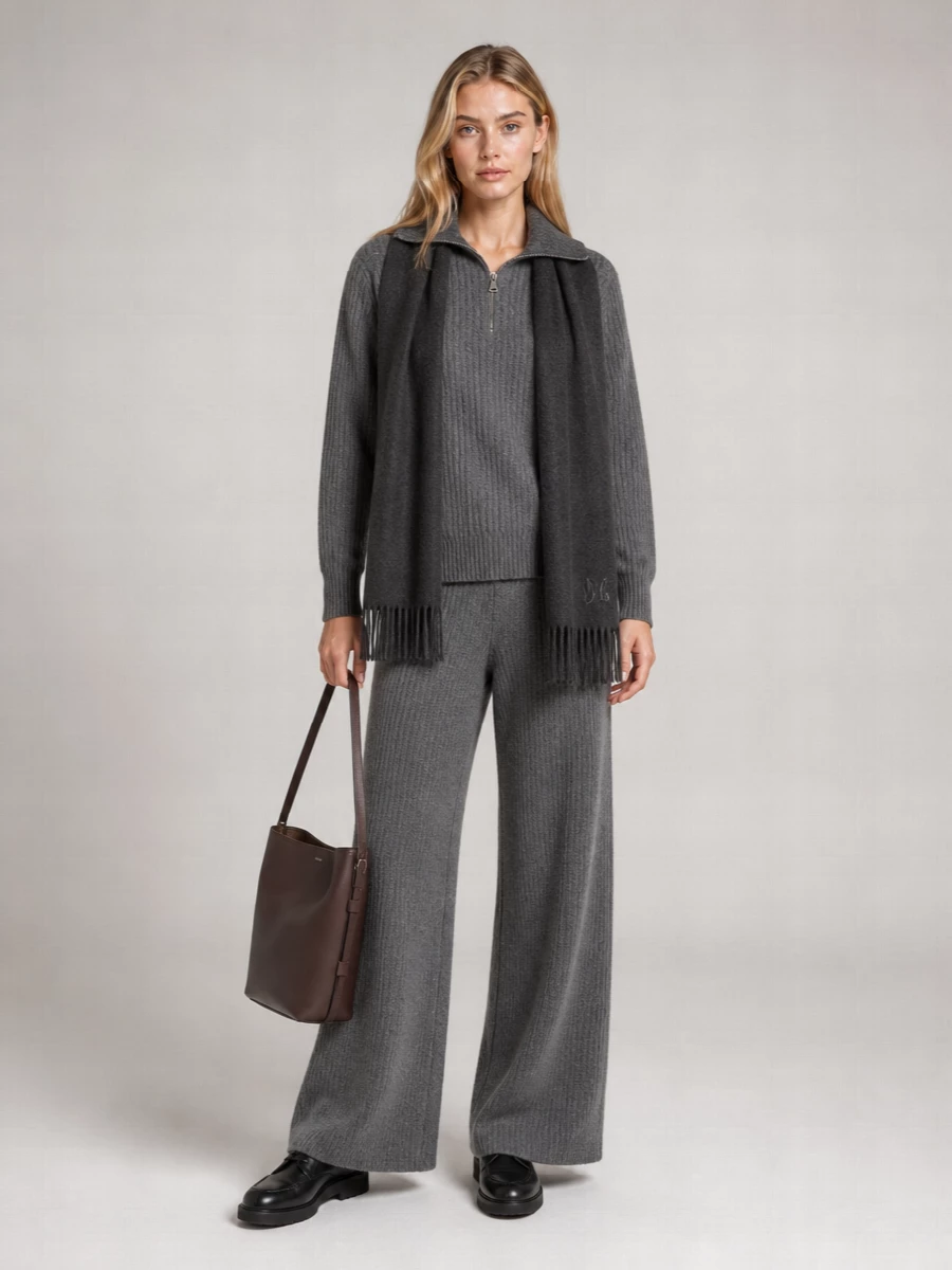 Weekend Max Mara Ribbed Wool Zip Collar Sweater