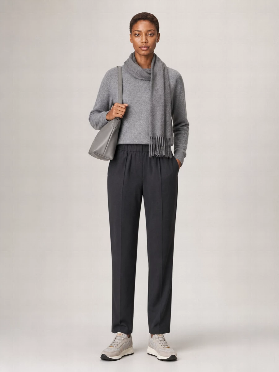 Fabiana Filippi Cashmere Mélange Crewneck Long-Sleeve Sweatshirt