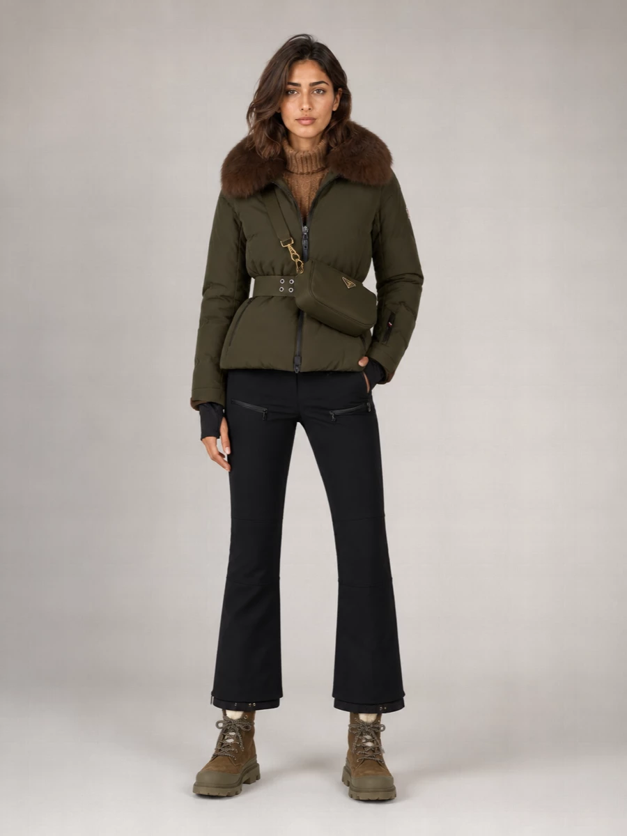 Moncler Grenoble down belted ski jacket