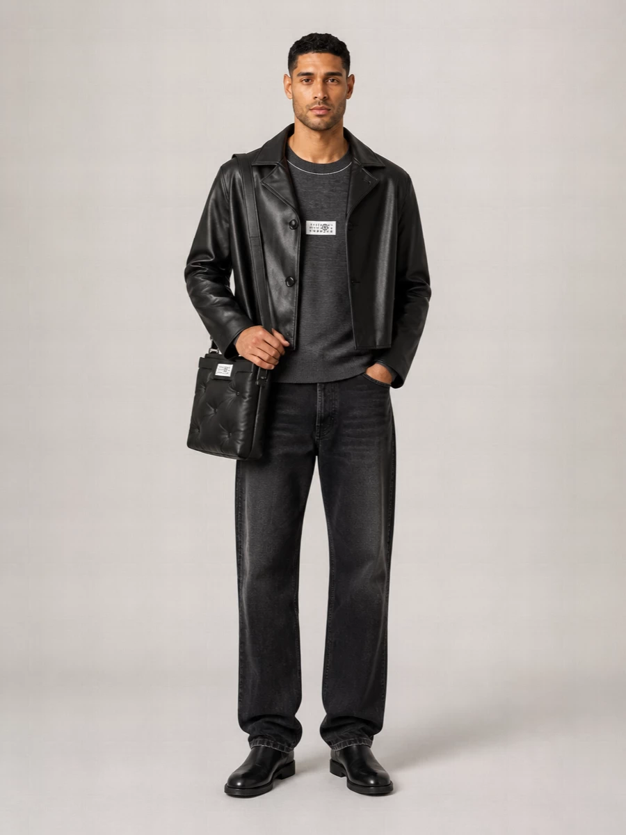 Mm6 Maison Margiela Faux Leather Western Jacket