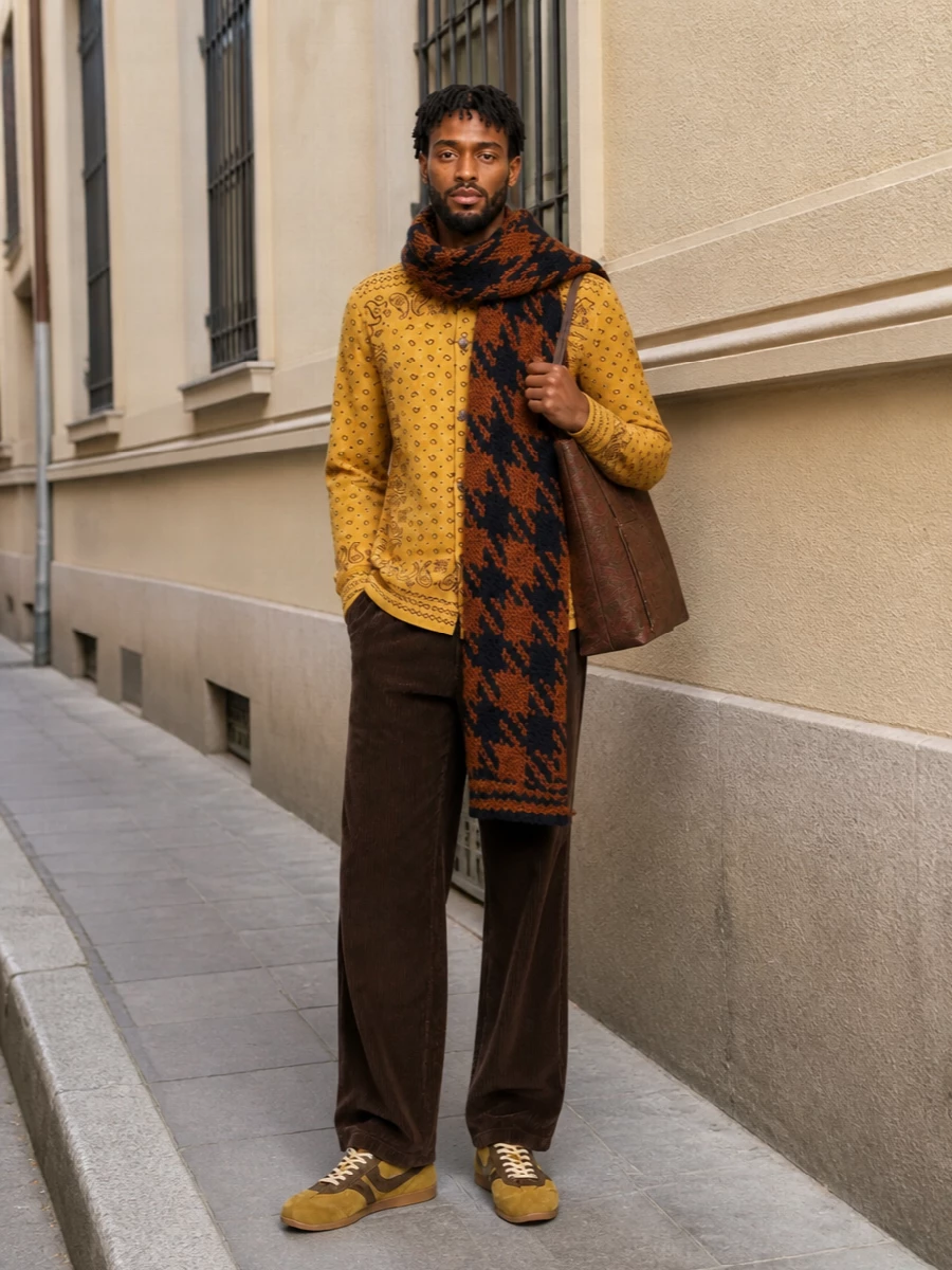 Marni corduroy trousers bandana knit dries sneakers