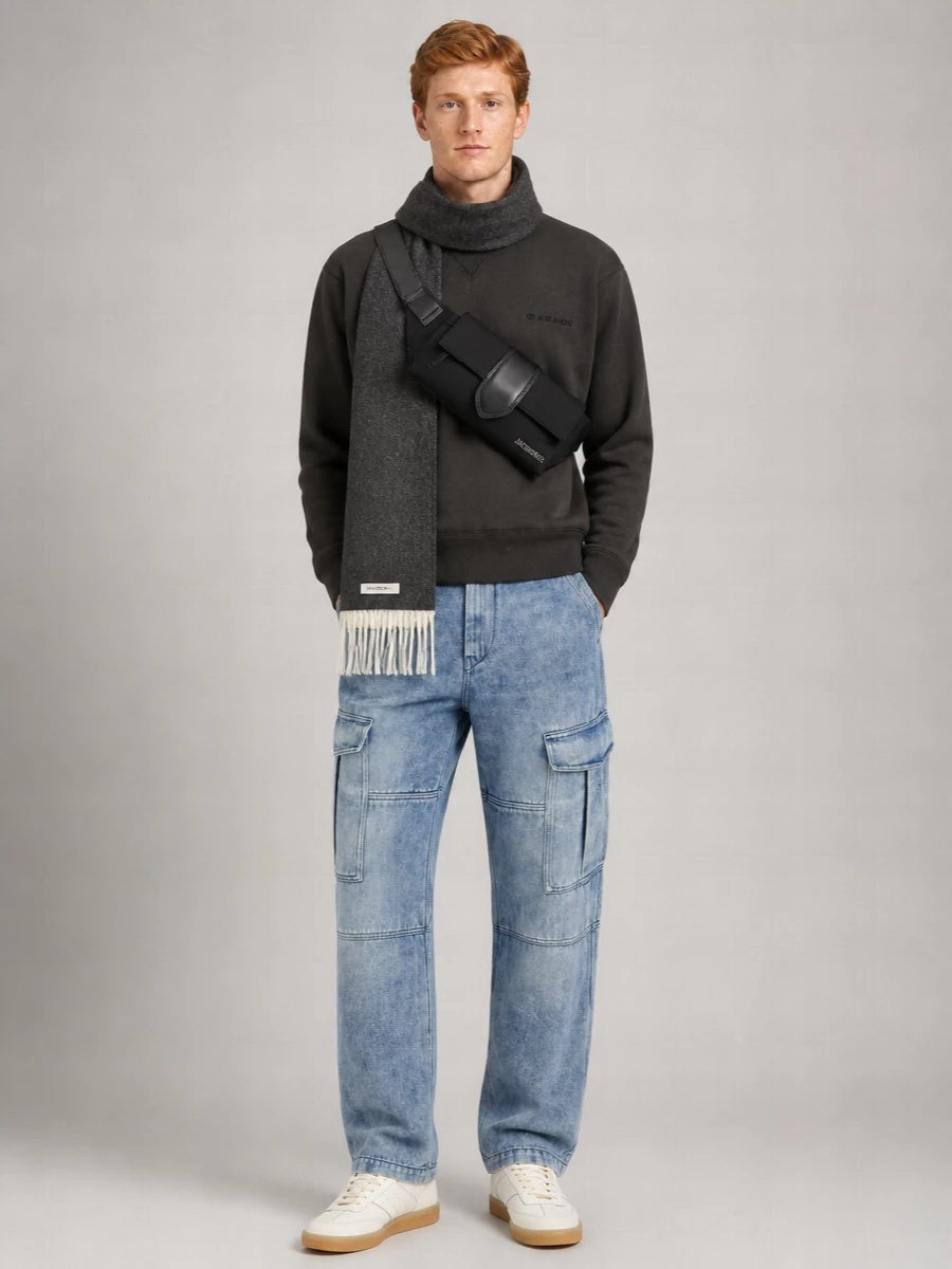 Isabel Marant Denim Loose-Fit Cargo Jeans
