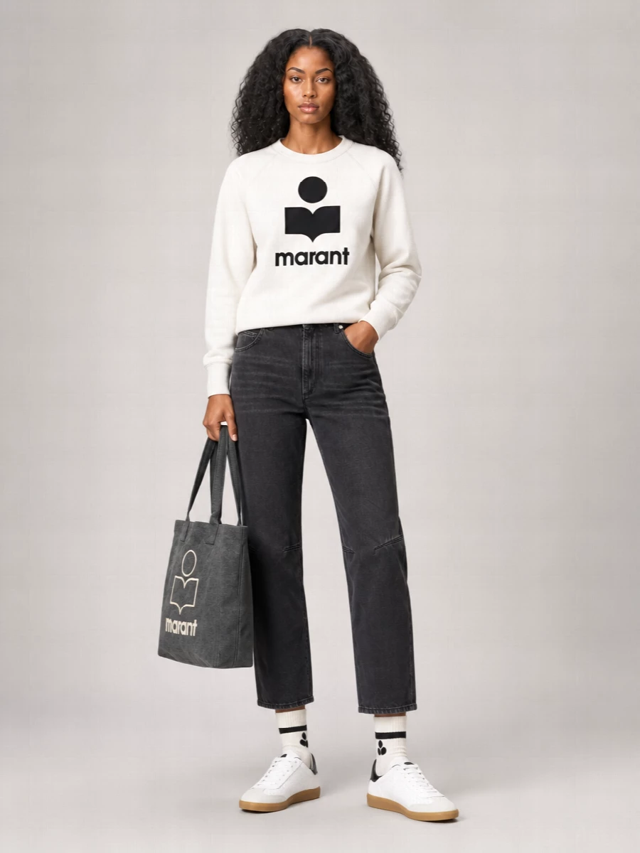 Isabel Marant Etoile Cotton Logo-Print Crewneck Sweatshirt