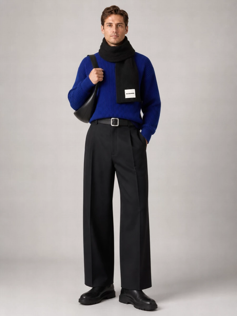 Jil Sander Ribbed Wool Crew Neck Jumper