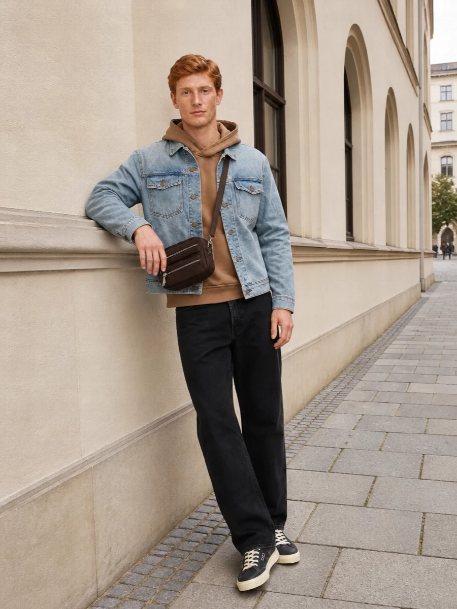 Entire studios denim jacket black jeans outfit