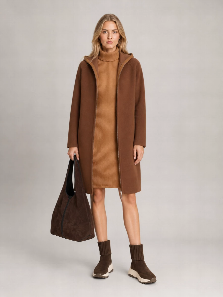 Semicouture Wool Hooded Bomber Jacket