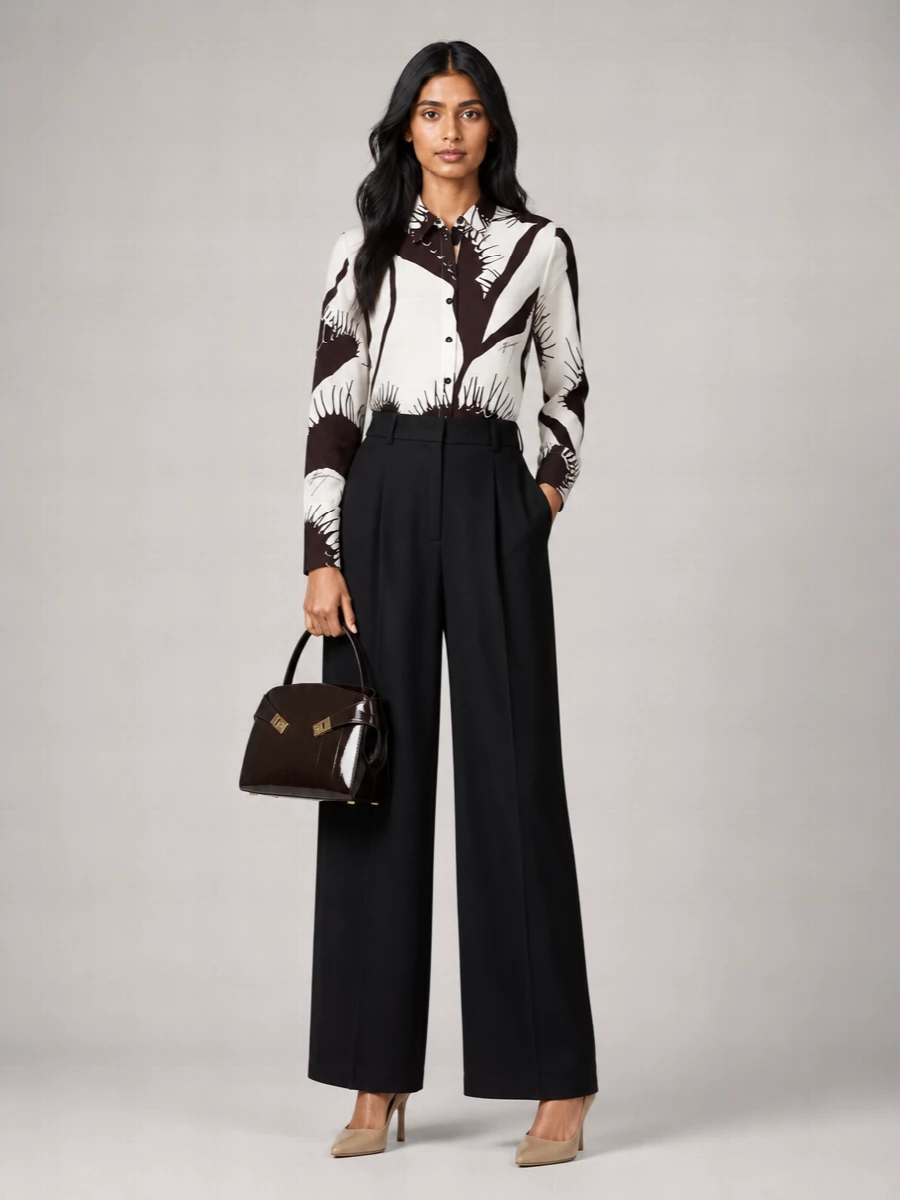Ferragamo Silk Printed Satin Blouse