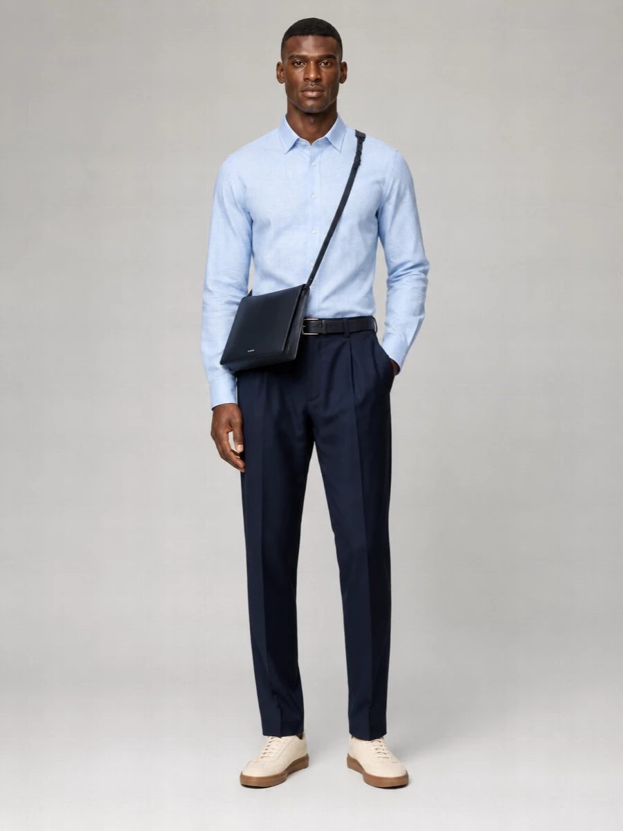 Boss Wool-Blend Straight-Leg Tailored Trousers