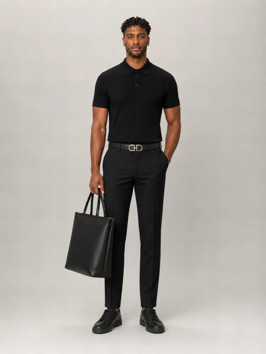Dolce&Gabbana Cotton Micro-Ribbed Short-Sleeve Polo Shirt
