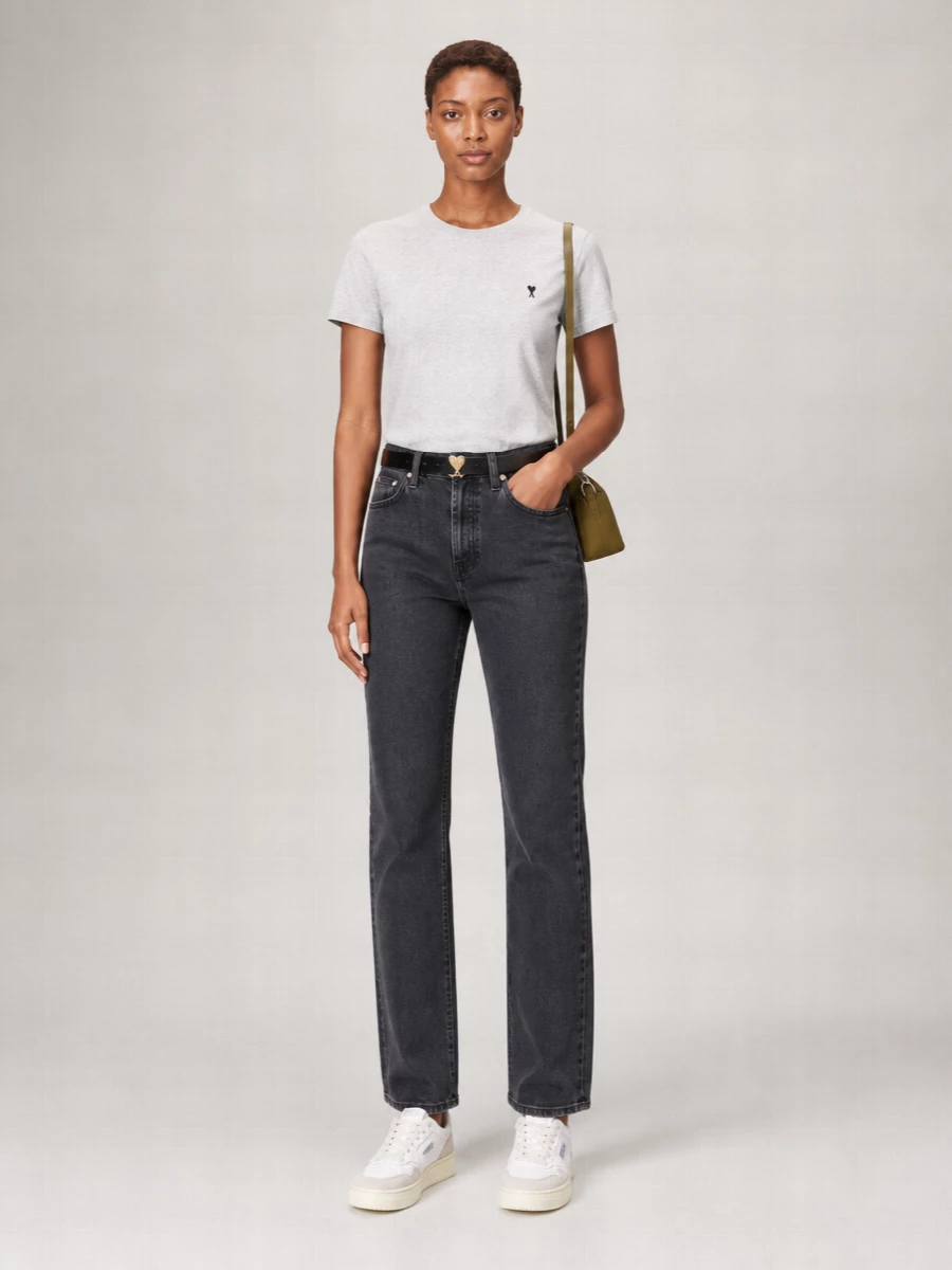 Ami Paris Cotton Ami De Coeur Cropped T-Shirt