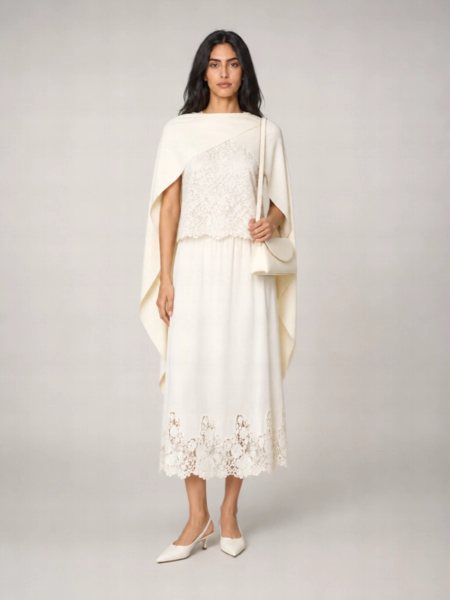 Semicouture Sleeveless Guipure Lace Top