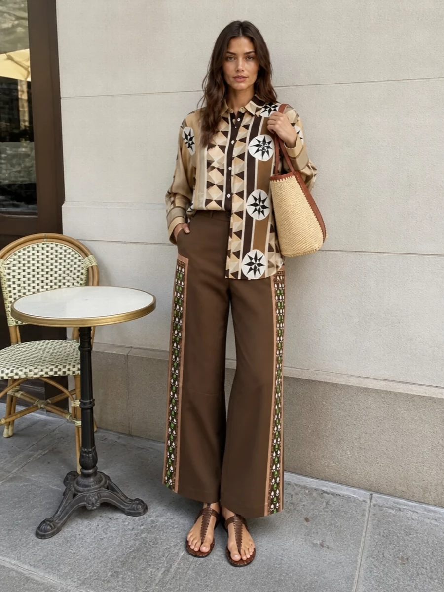 Loewe compass shirt wide leg trousers outfit
