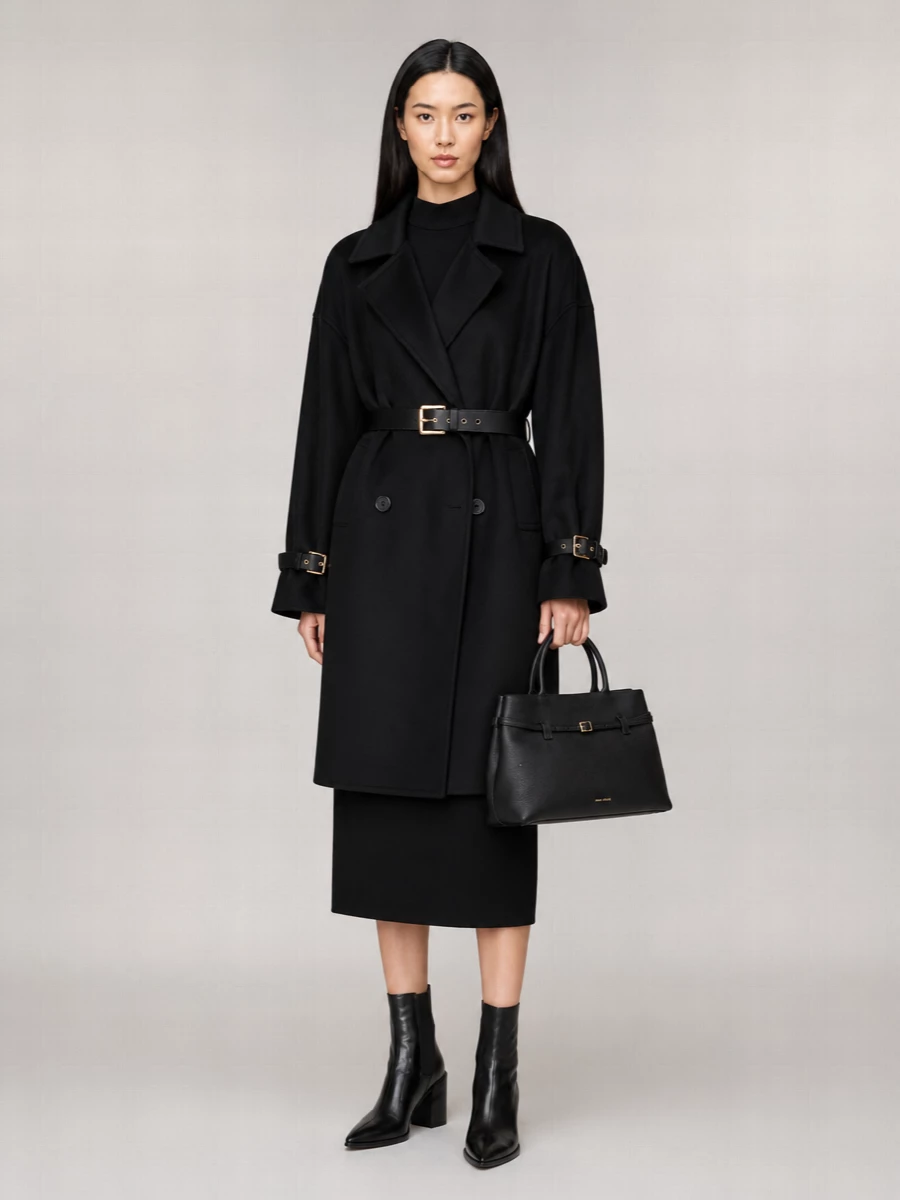 S Max Mara Virgin Wool Double-Breasted Coat