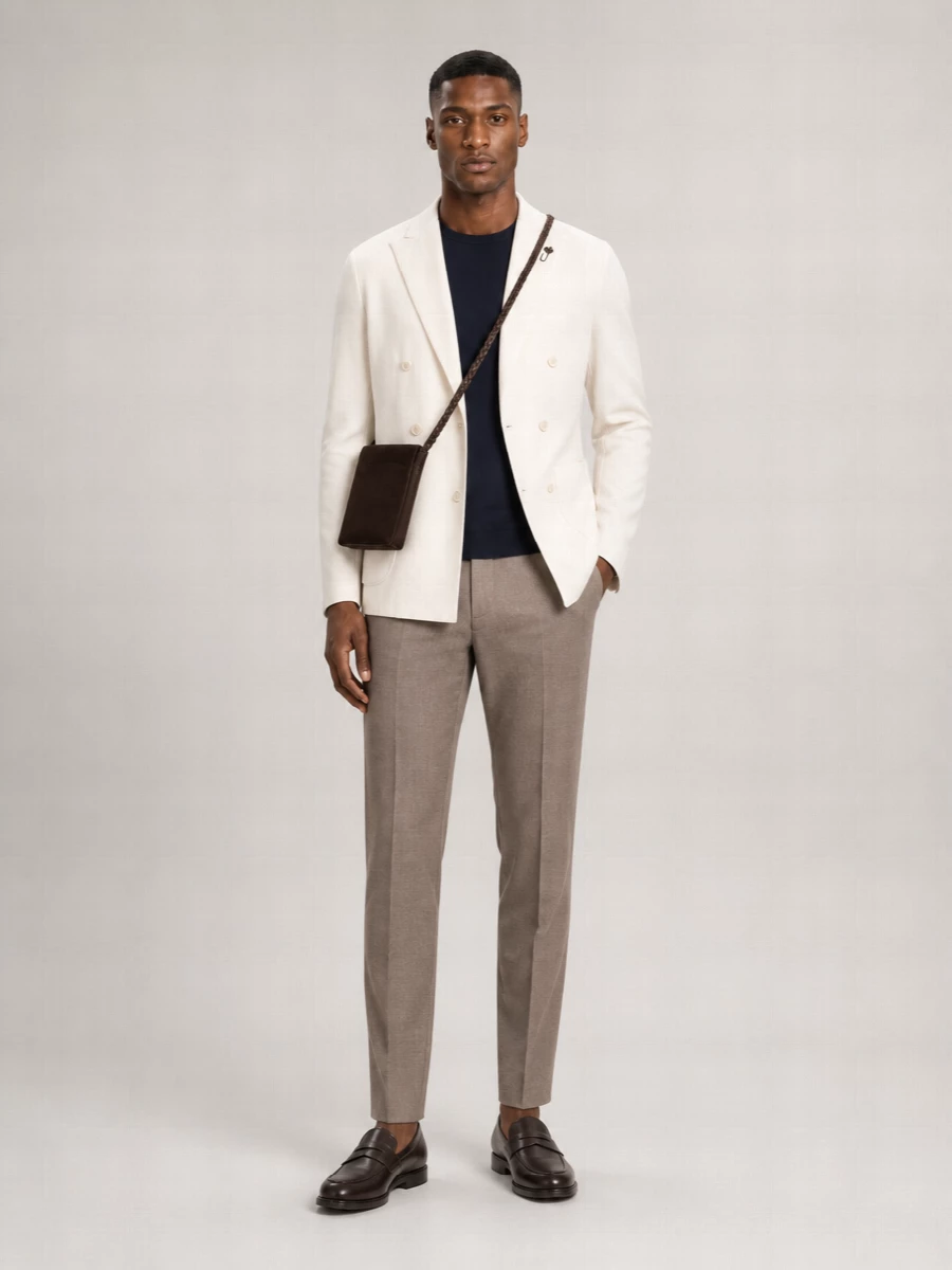 Lardini Virgin Wool Double-Breasted Blazer