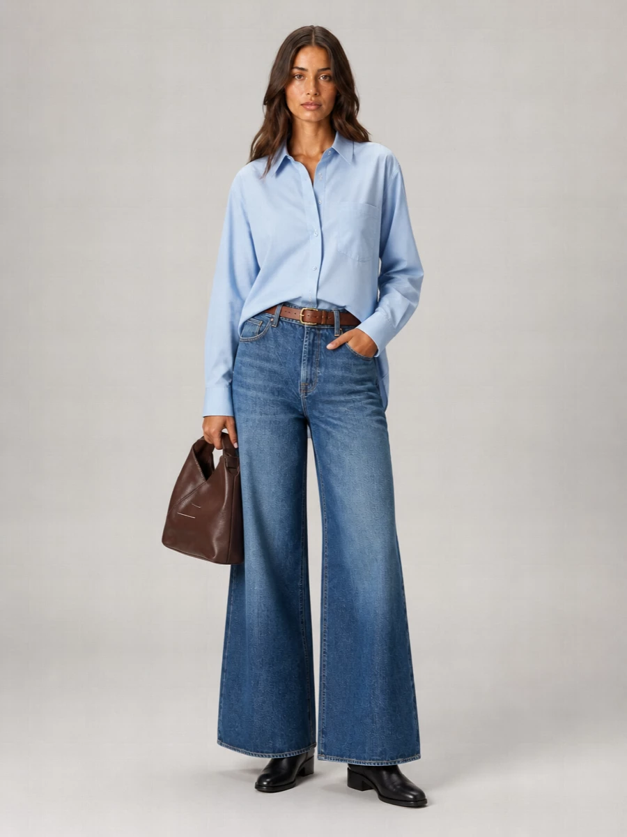 7 For All Mankind Denim Wide-Leg Jeans