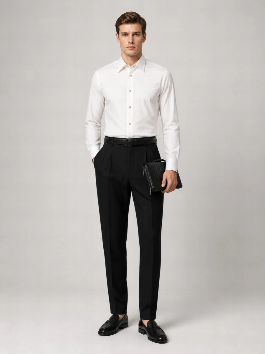 Bottega Veneta Wool High-Rise Pleated Tapered Tailored Trousers