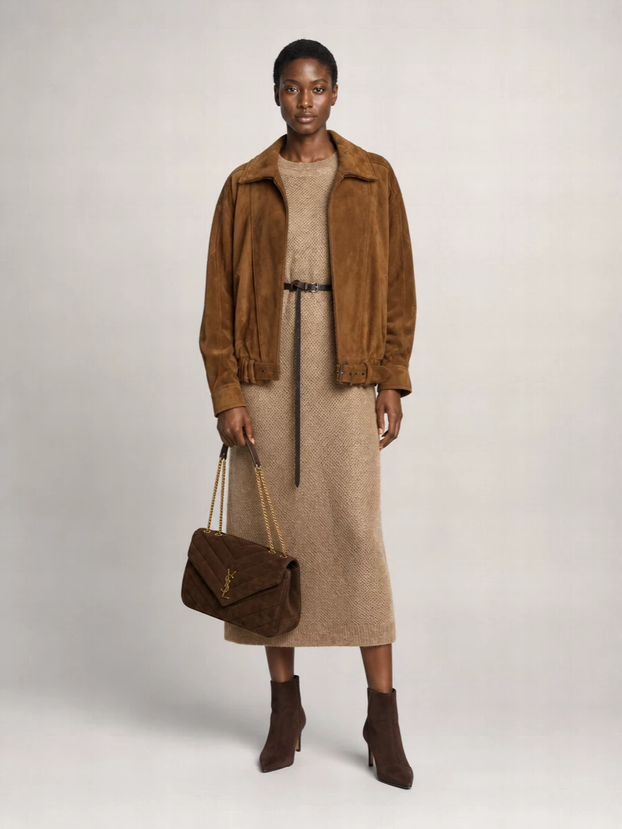 Saint Laurent leather oversized coat