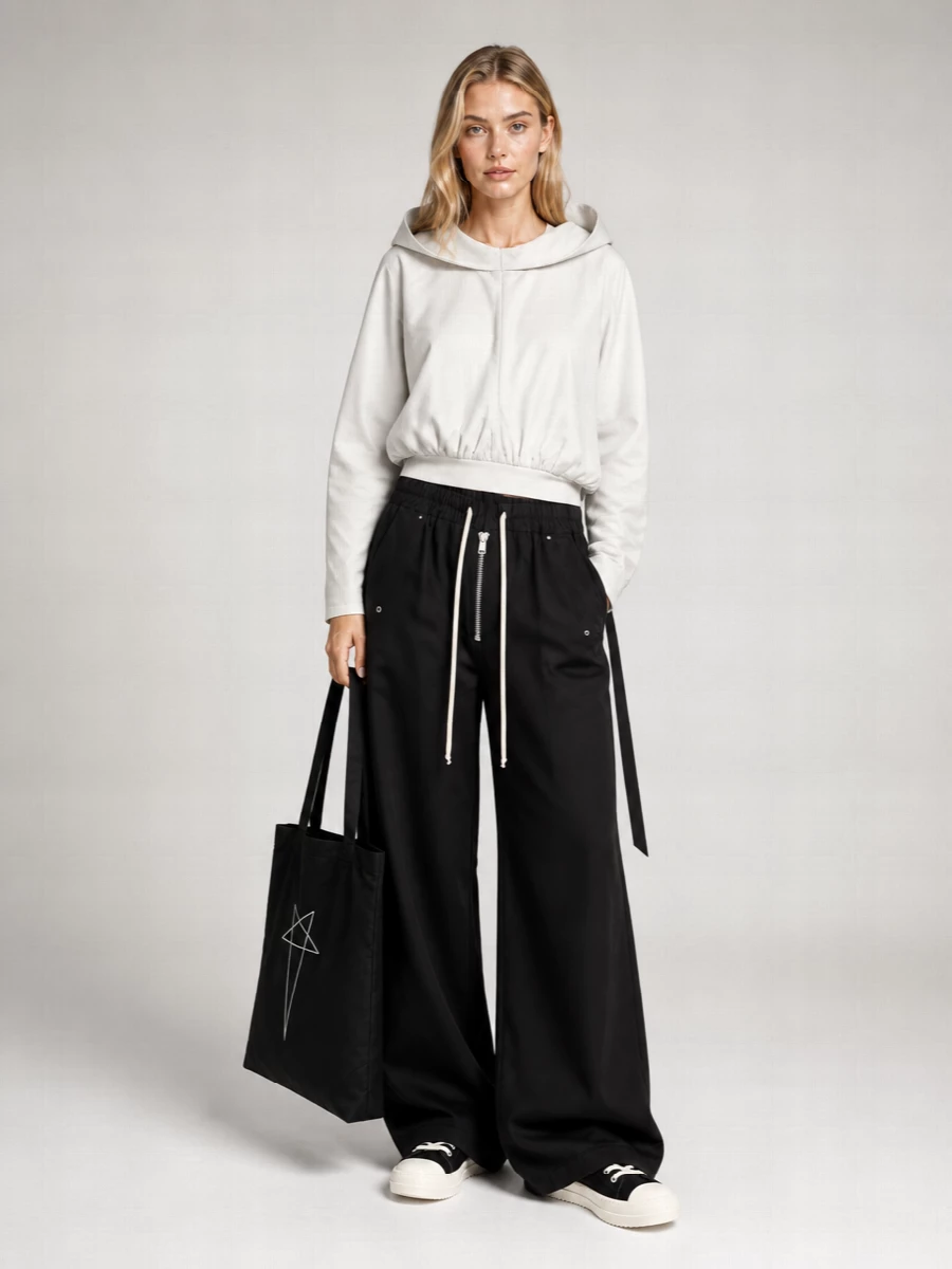 Rick Owens Drkshdw Cotton Wide-Leg Trousers