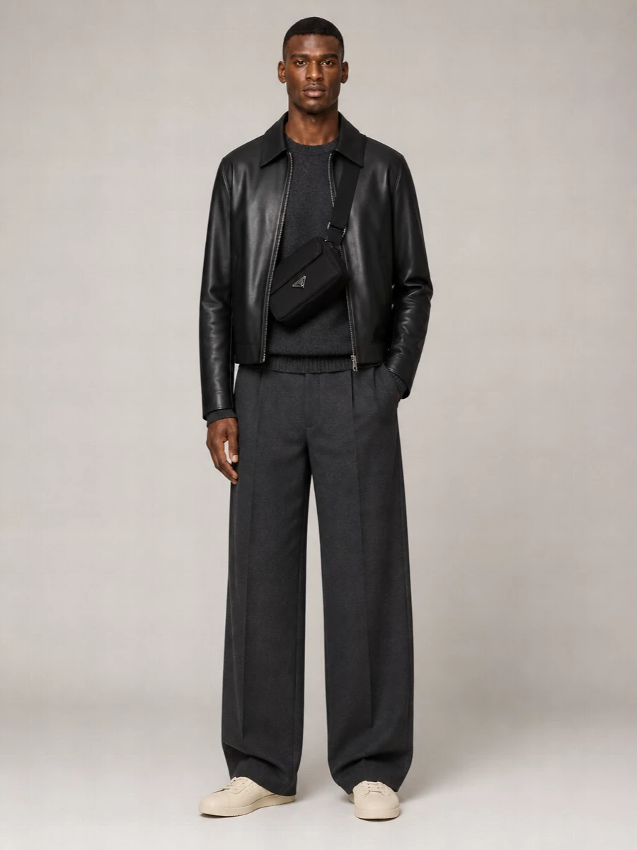 Ami Paris Lamb Leather Jacket