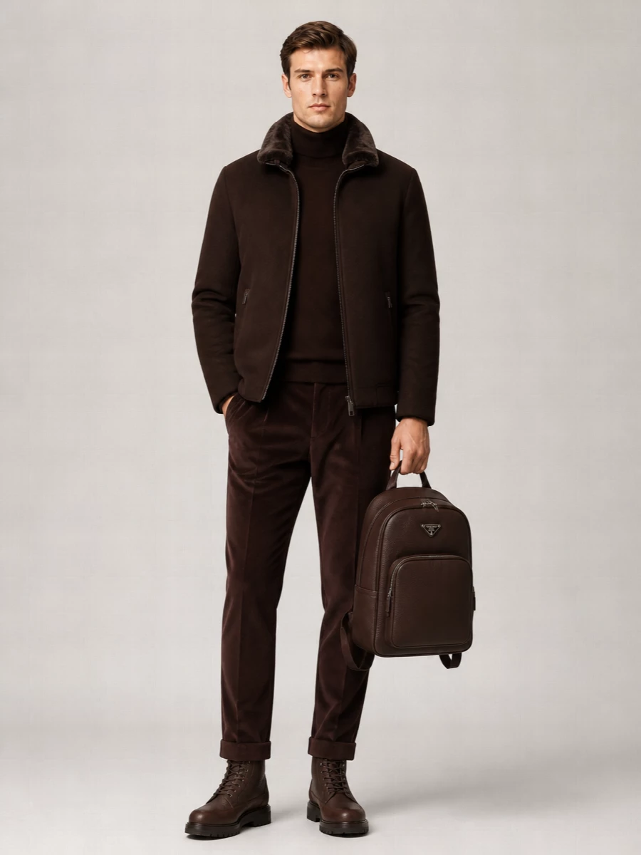 Moorer Wool Cashmere Padded Bomber Jacket