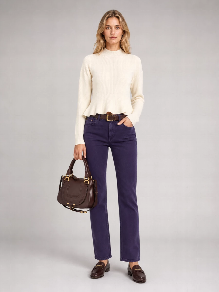 Chloé denim straight-leg pants