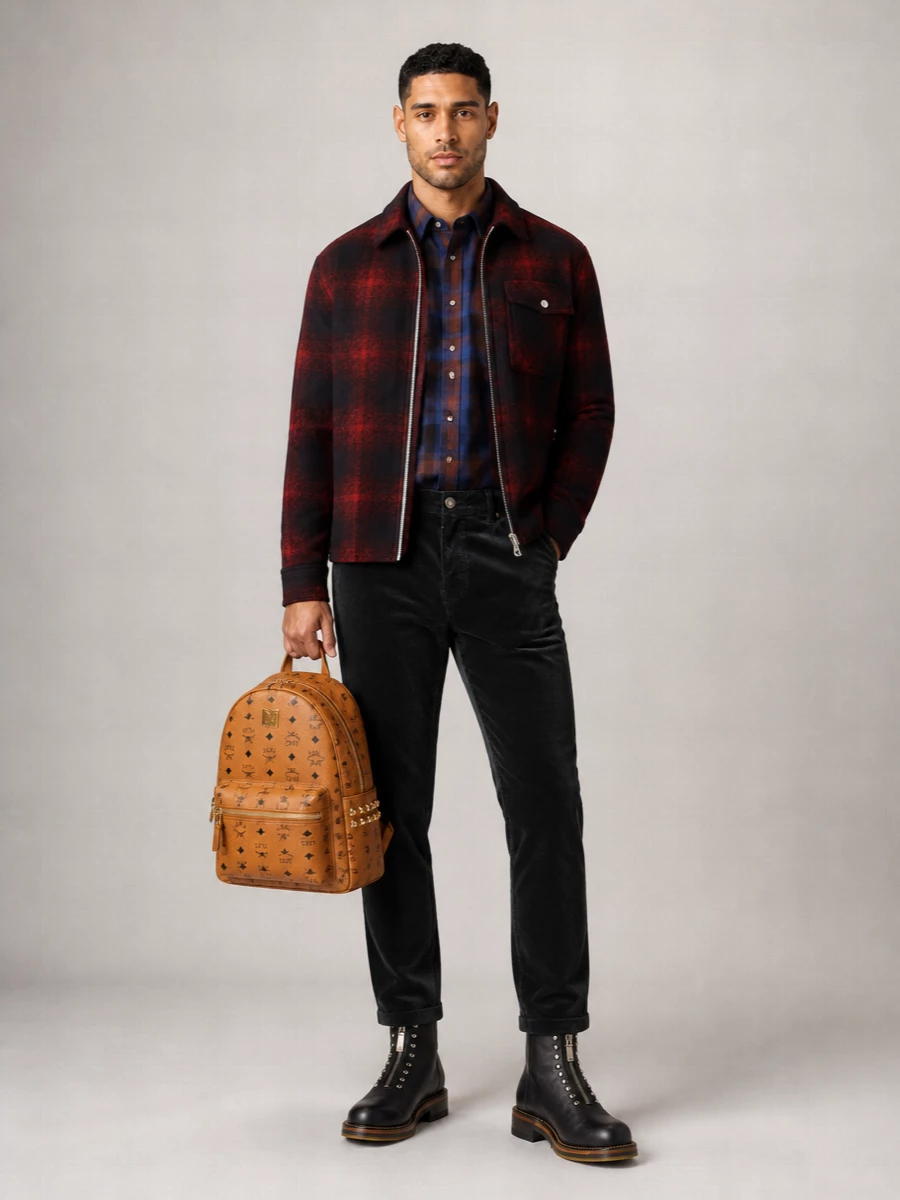 Mcm Printed Leather Backpack