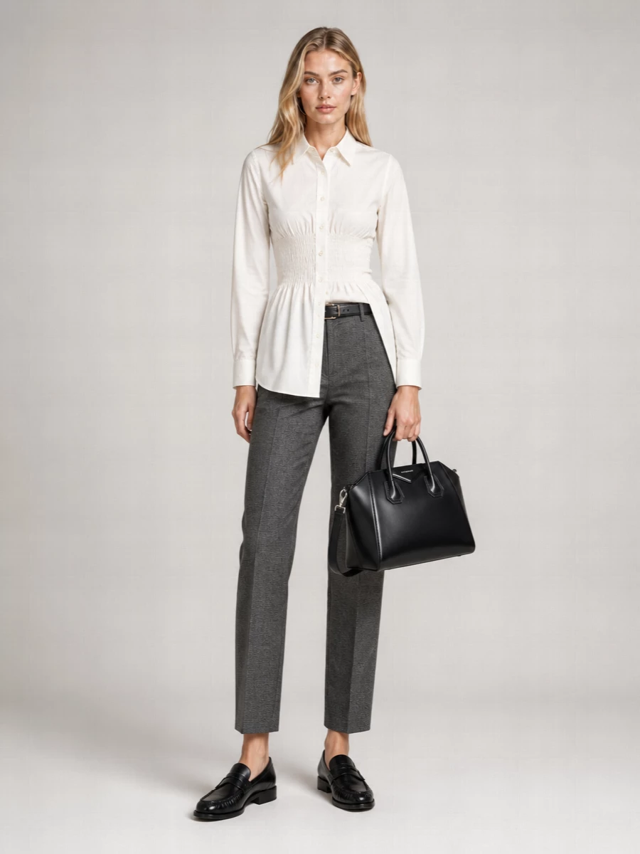 Prada Embroidered Glencheck Straight Trousers