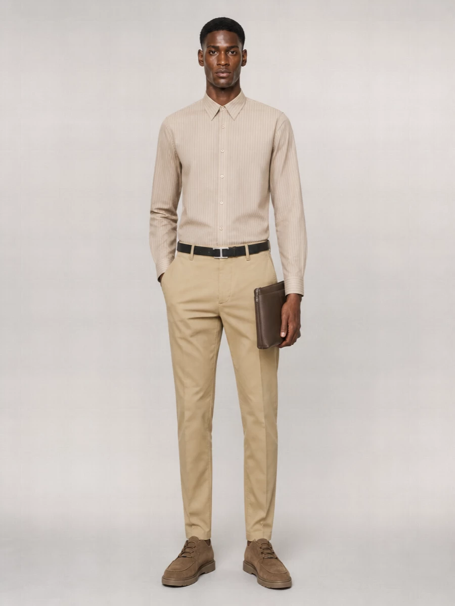 Dsquared2 Cotton Mid-Rise Tapered Chino Trousers