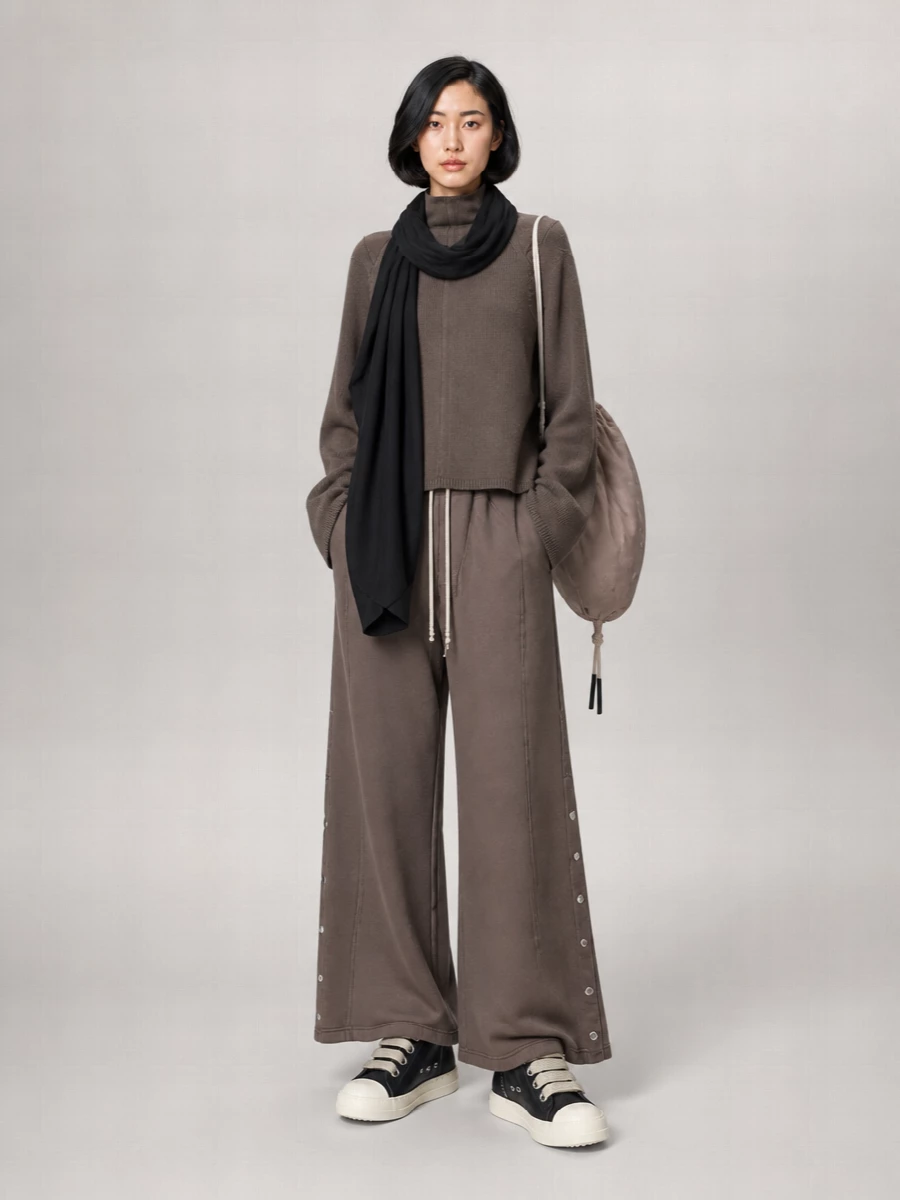 Rick Owens Drkshdw Cotton Wide-Leg Trousers