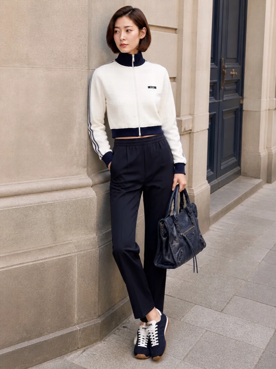 Miu miu track pants prada track jacket outfit