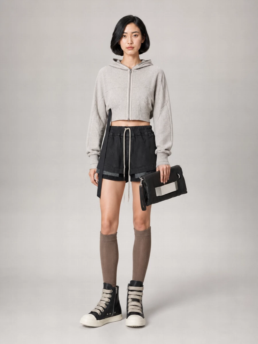 Rick Owens Drkshdw Cotton Denim Shorts