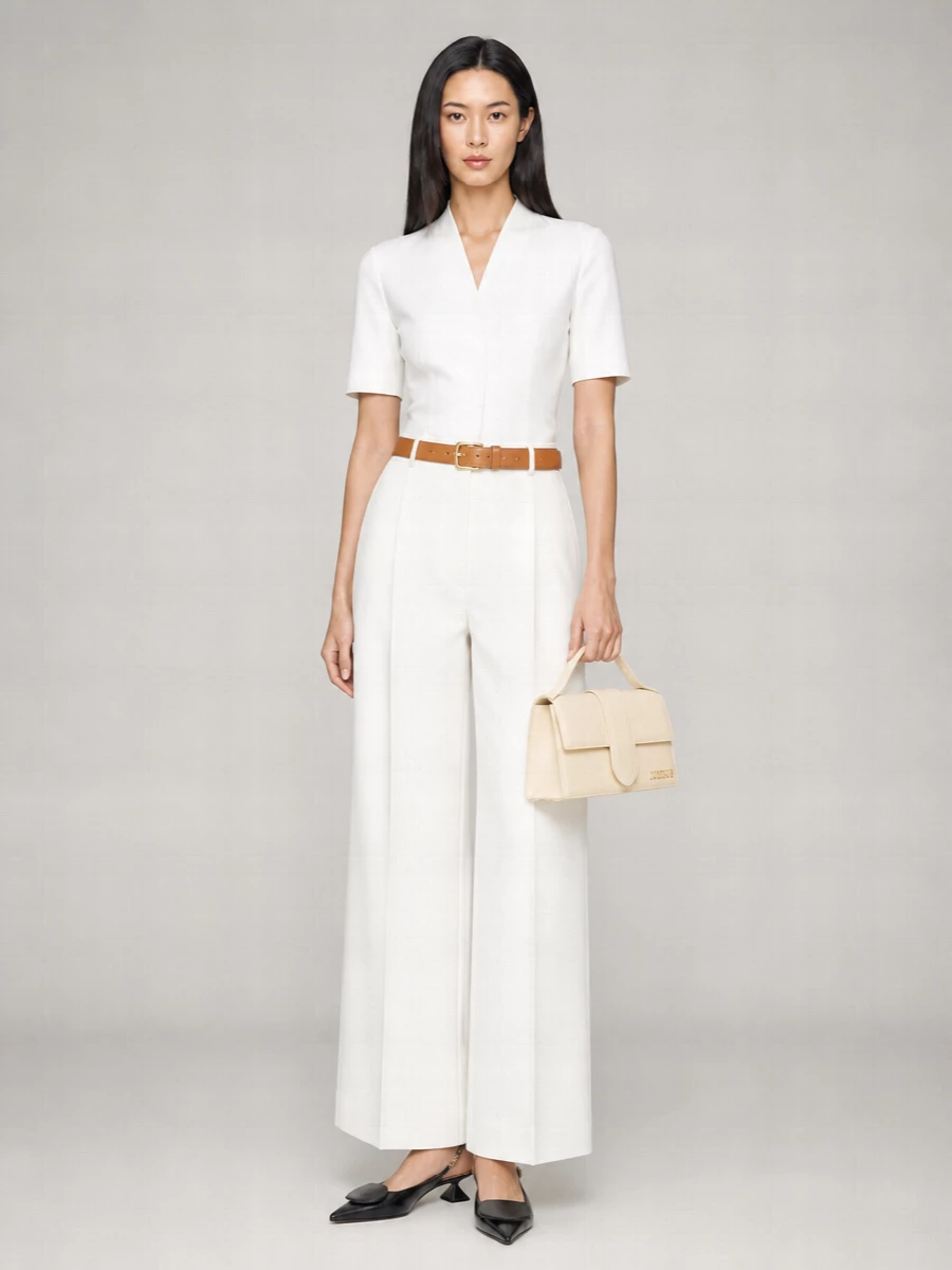 Jacquemus High-Rise Wide-Leg Cotton Trousers