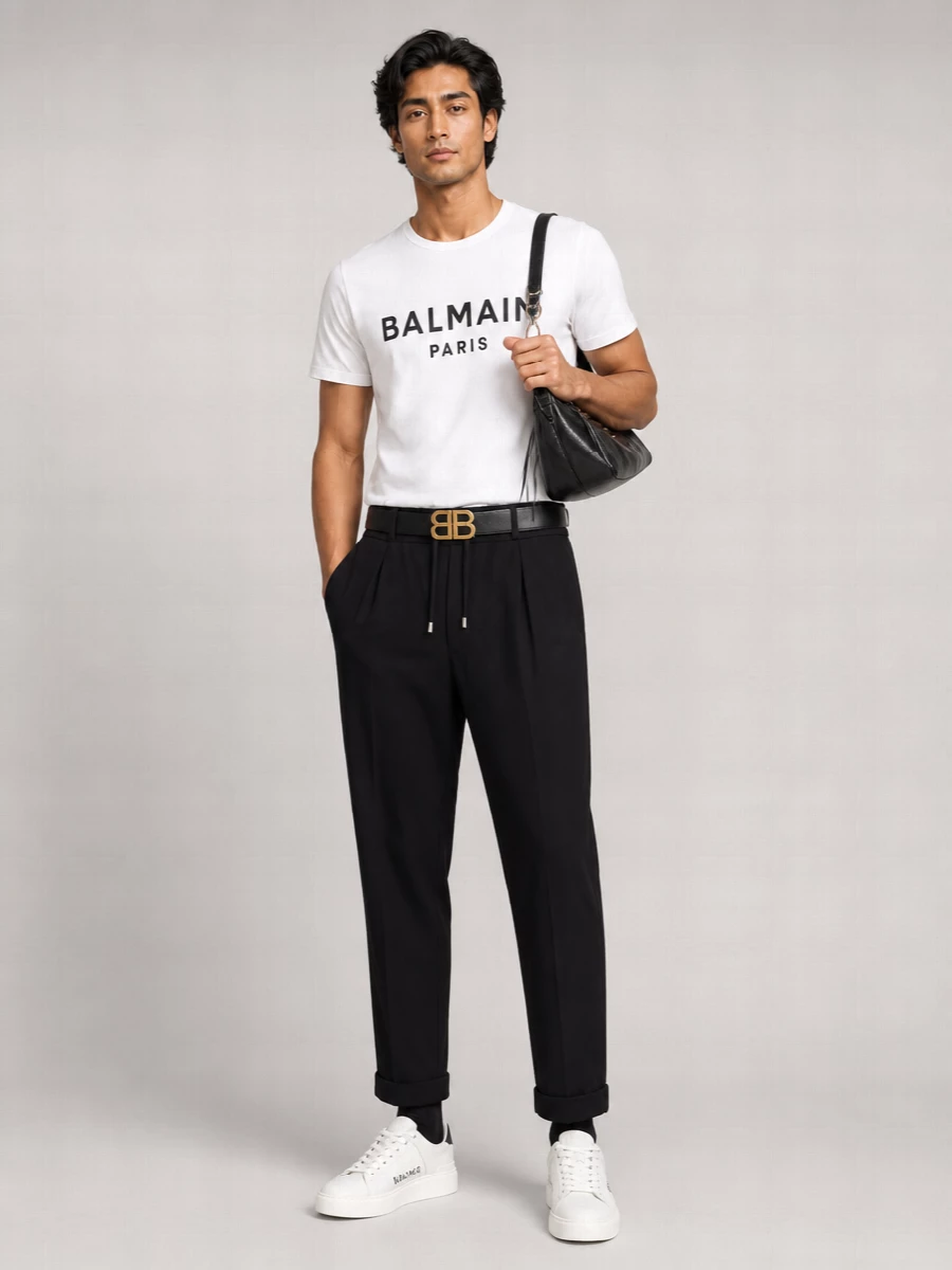 Balmain Leather Low-Top Sneakers