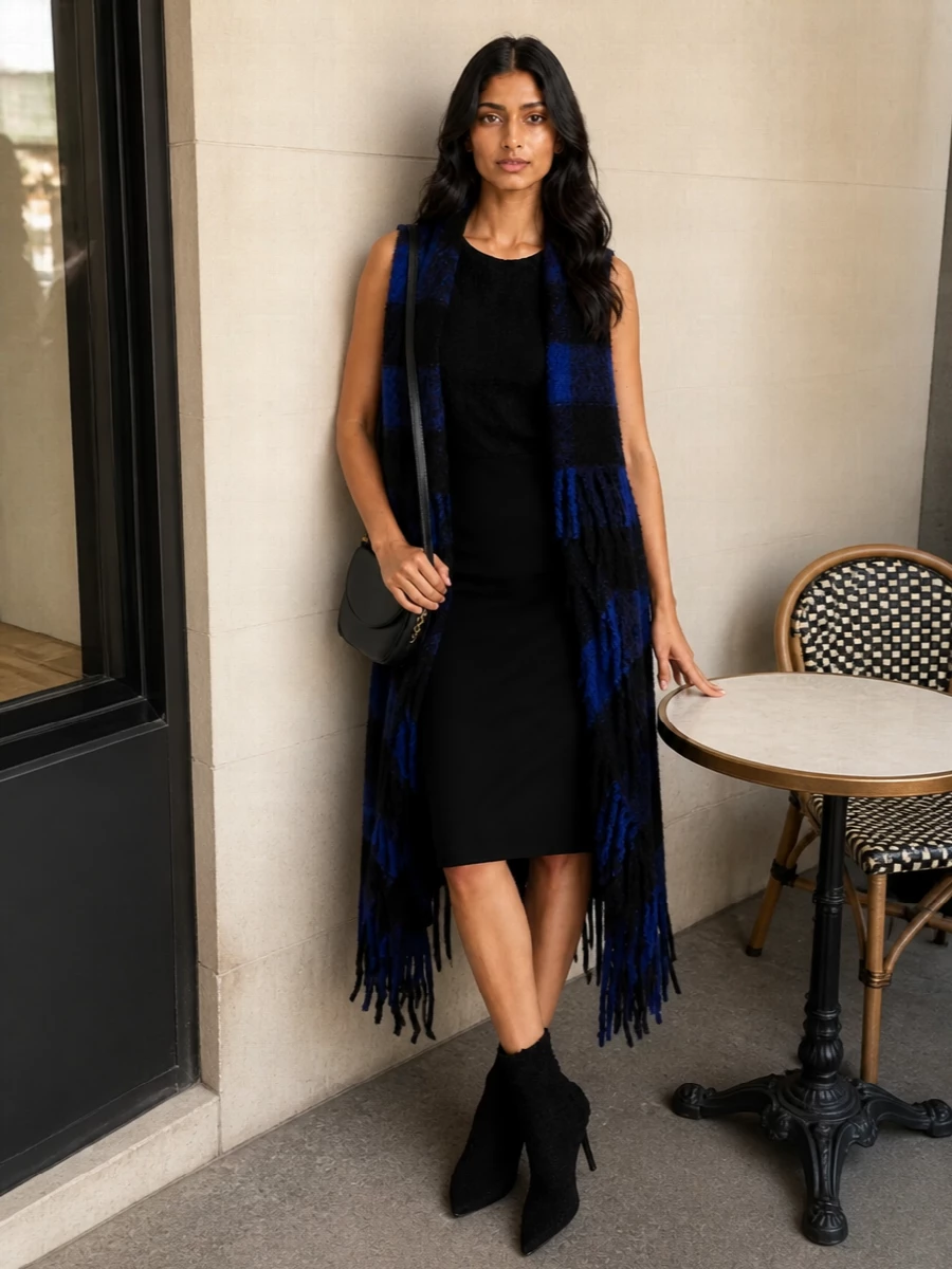 Dolce gabbana cape black sheath dress outfit