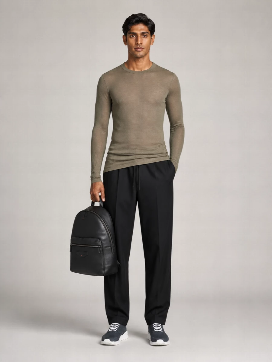 Rick Owens Silk Ribbed Long-Sleeve T-Shirt