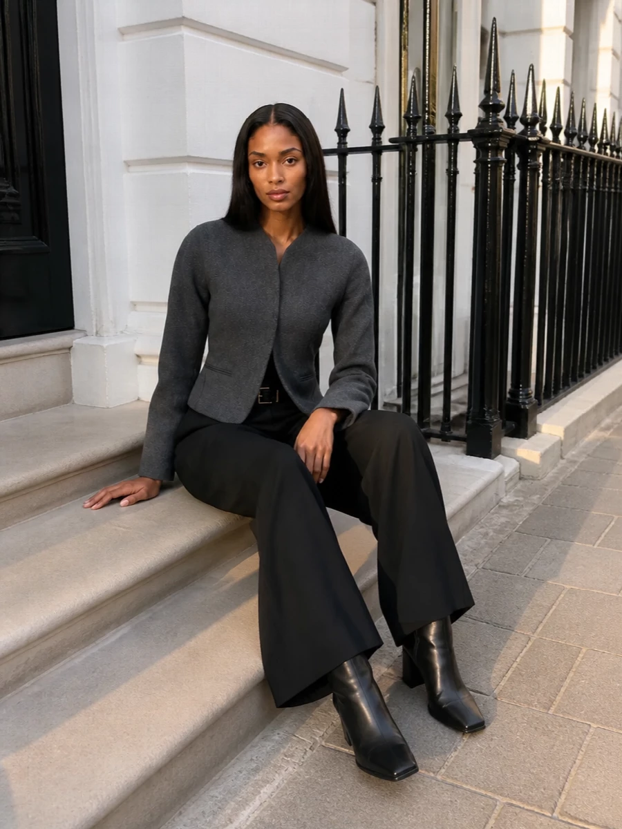 Jacquemus blazer wide leg trousers ankle boots